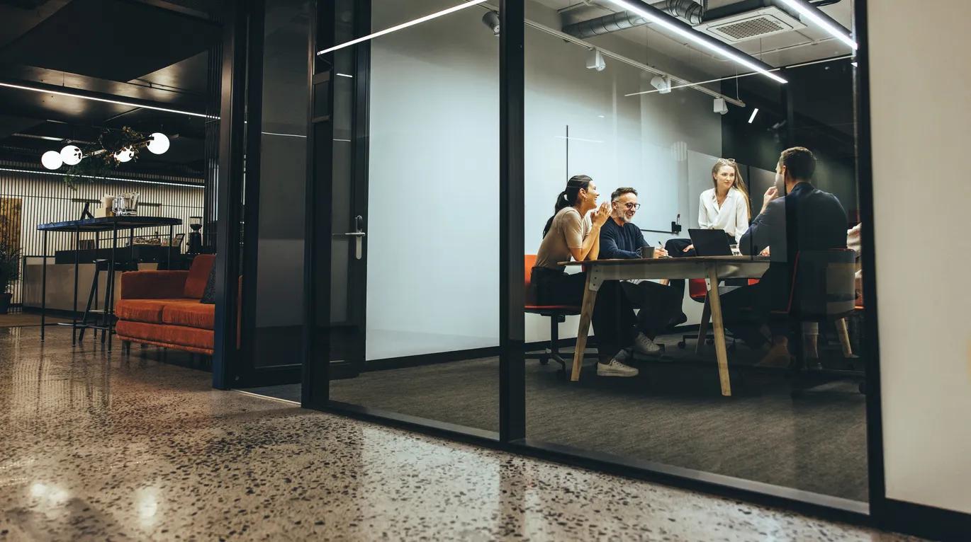 Business team collaborating in a meeting room